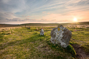 Sunset over Drizzlecombe, Dartmoor