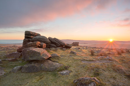 First Light at dawn, Rowtor, Dartmoor