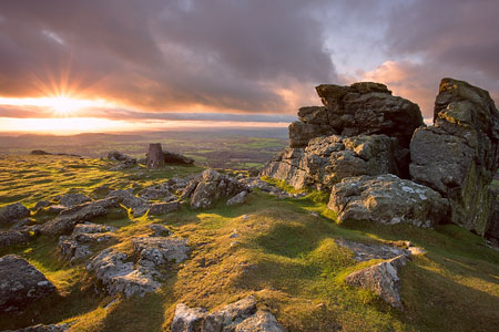 Sunset over the Trig Point, Sourton Tors