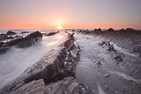 Beautiful sunset at Welcombe, Devon